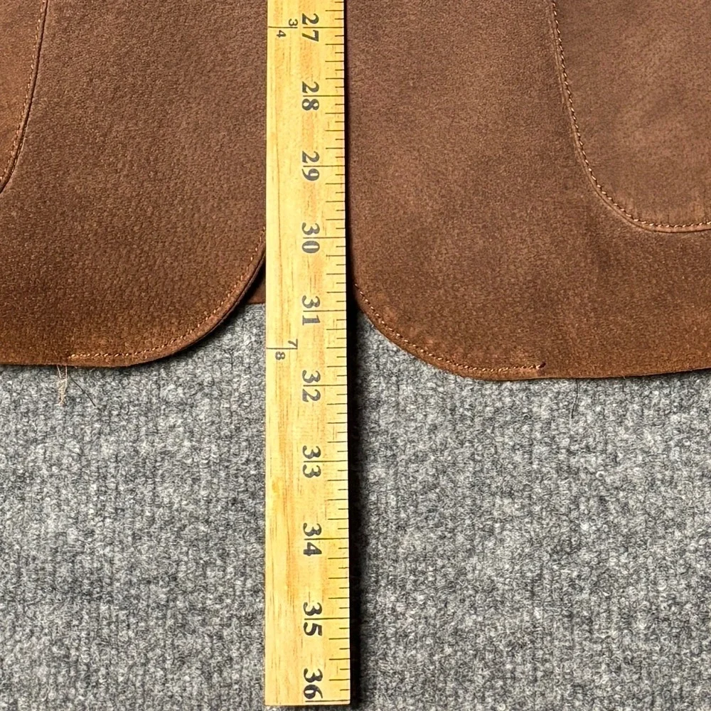 Vintage Silton Mens 40 Brown Suede Leather Western Blazer Jacket Sport Coat - Picture 9 of 16